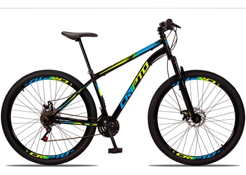 Bicicleta Aro 29 Cripto Mtb Aço 21v Freios Disco E Suspensão
