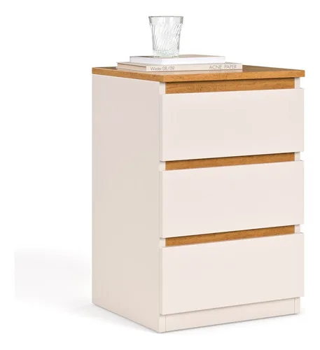 Mesa De Cabeceira Retrô Quarto Decoração 3 Gavetas - Cores