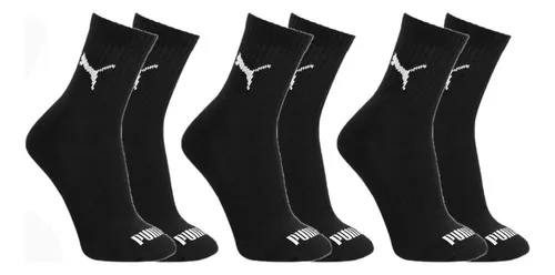Kit 3 Pares Meias Puma Cano Médio Adulto Masculino Algodão