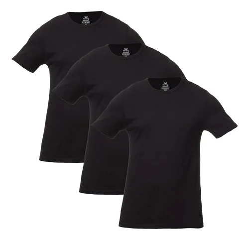 Kit Com 3 Camisetas Masculinas Básicas Slim Cor Preto Hering
