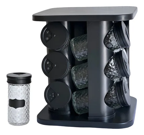 Porta Condimentos Temperos Giratório 12 Potes De Vidro
