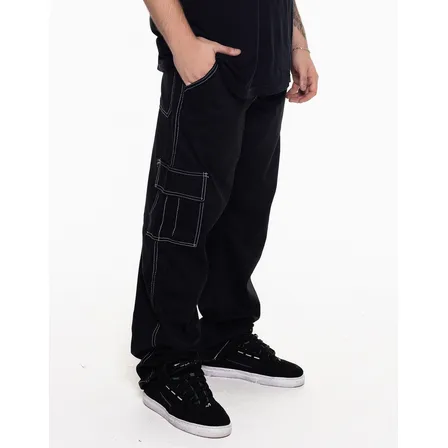 Calça Cargo Masculina Básica Sarja 100% Algodão