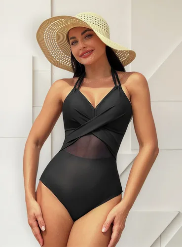 Maiô Feminino Surf Com Recorte Tule Verão Praia