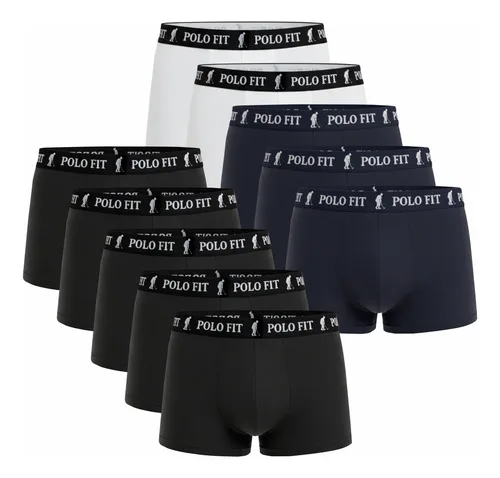 Kit 10 Cuecas Polo Fit Boxer Box Algodão Original Promoção