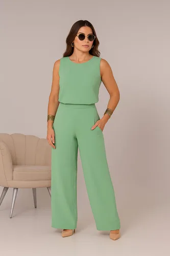 Conjunto Alfaiataria Feminino Calça Wide Leg E Blusa Elegant