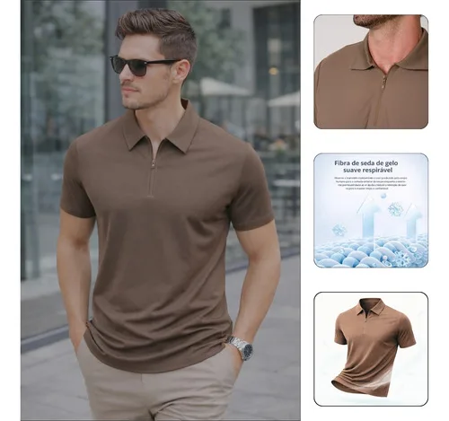 Camisa Polo Masculina Tecido Tech Confortavel Casual