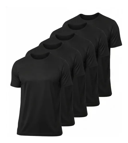 Kit 5 Camisetas Dry Fit Lisa Masculina Basica Academia