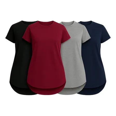 Kit 4 Camiseta Dry Fit Feminina Academia Fitness Tapa Bumbum