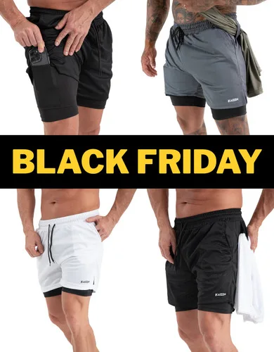 Kit 4 Shorts 2 Em 1 Masculino Dryfit Academia