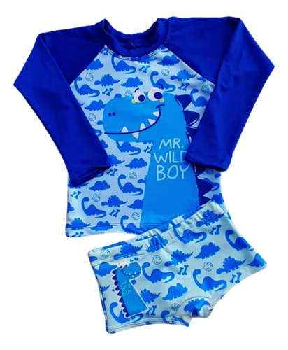 Sunga + Blusa Proteção Solar Fps Uv50 Roupa Banho Infantil