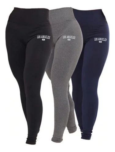 Kit 3 Legging Suplex Feminina Fitness Academia Los Angeles