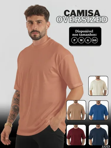 Camiseta Masculina Oversized Algodão Básica