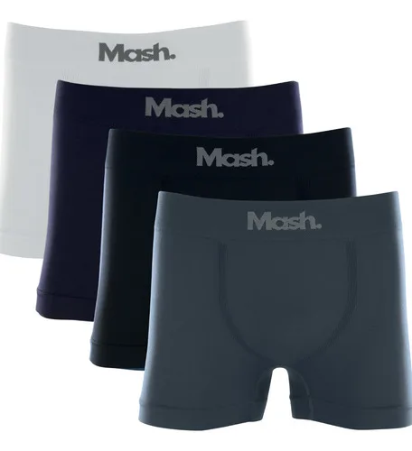 Kit Com 4 Cuecas Boxer Microfibra Mash Box Sem Costura