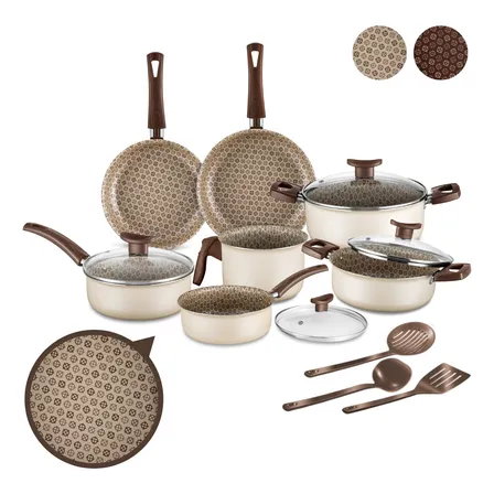 Jogo De Panelas Antiaderente 10 Peças Prime Alumínio Teflon