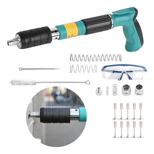 Pistola De Fixação Com Acessórios + 10 Rebites Potentes