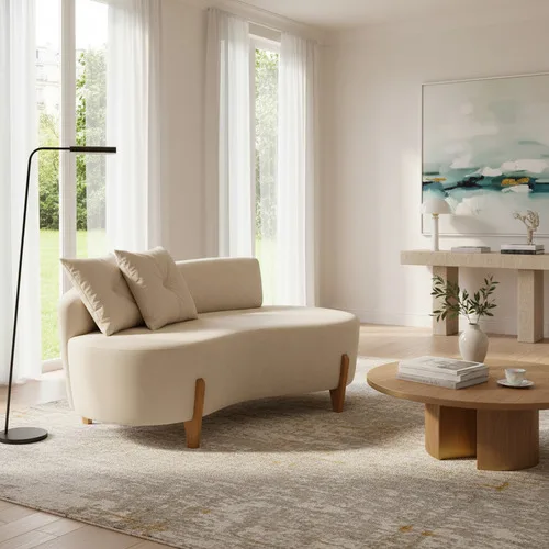 Sofá Curvo Orgânico 2 Lugares Confortável - Vimont Móveis