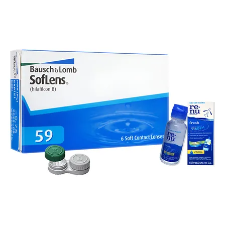Lente De Contato Soflens 59 Bausch & Lomb Com Renu 60ml