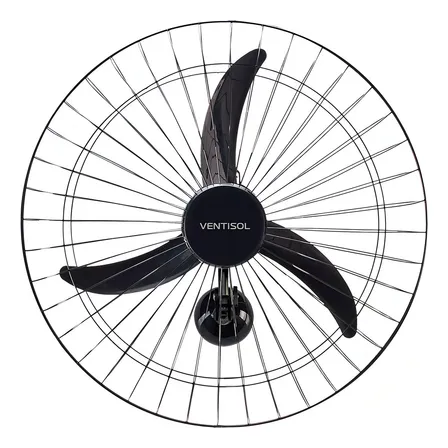 Ventilador De Parede Ventisol Comercial Preto 200w Com 3 Pás De Plástico 60 Cm De Diâmetro 127/220v