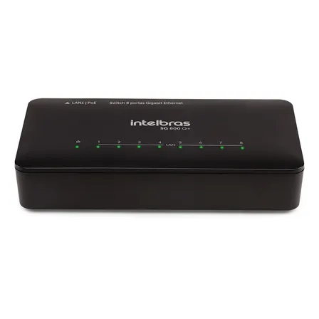 Switch Intelbras De 8 Portas Giga Não Gerenciável Sg 800 Q+