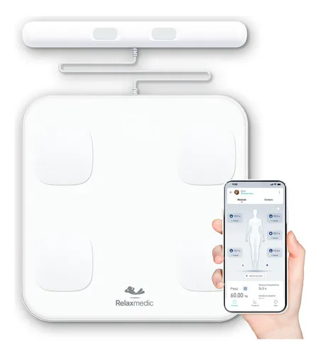 Balança De Bioimpedância Profissional 8 Sensores Digital App - Relaxmedic
