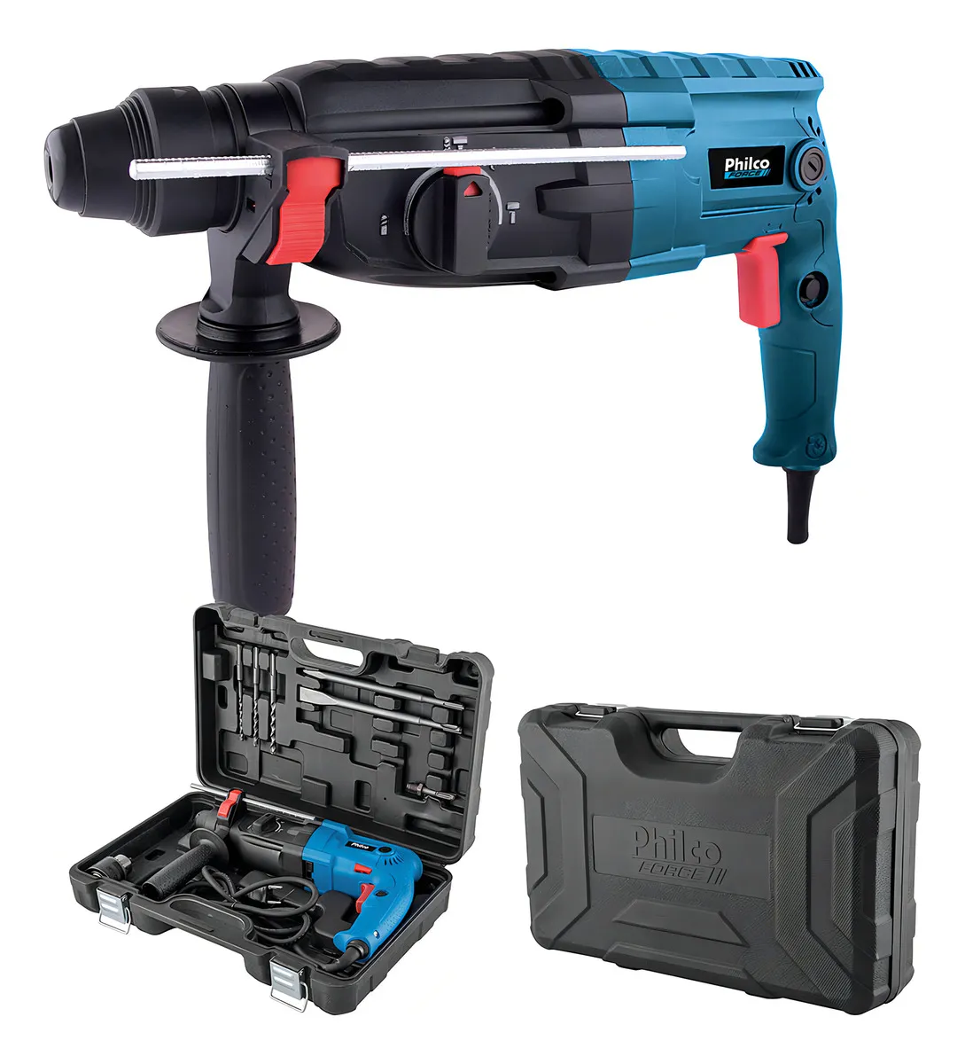 Martelete Philco Force Pmt01 900w Impacto De 3j 1400rpm Cor Azul