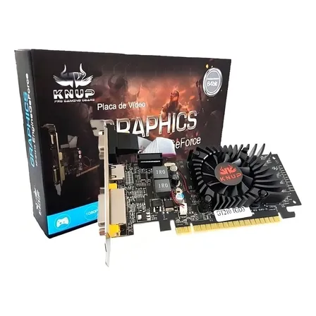 Placa de Vídeo Nvidia Knup GeForce GT 210 1GB PCI-Express HDMI VGA DDR3