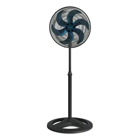 Ventilador De Coluna Turbo Com 6 Pás 50cm Preto e Azul Ventisol
