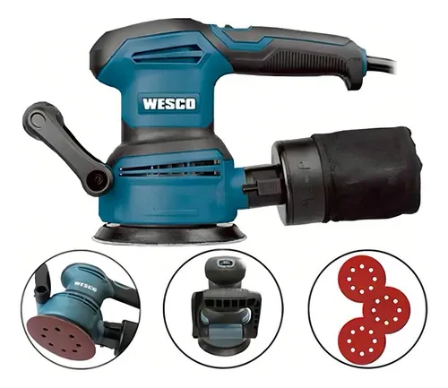 Lixadeira profissional roto orbital Wesco Profissional WS4265 azul-turquesa 400W
