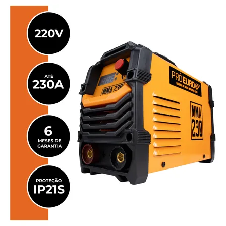 Máquina Solda Inversora 230a Pró Euro Mma Tig Laranja/preto 220v