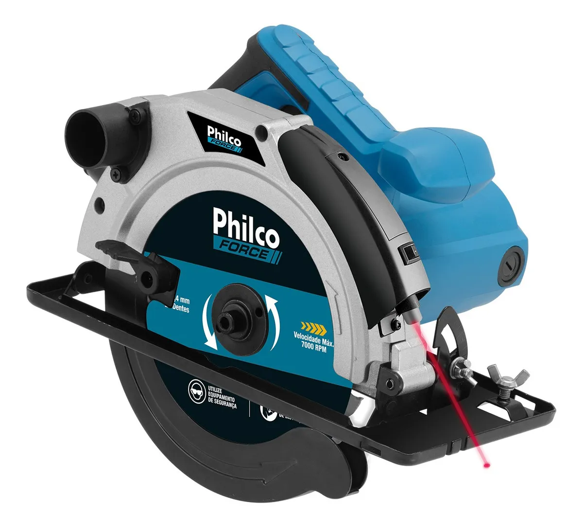 Serra circular elétrica Philco PSC01 185mm 1.5kW azul-celeste