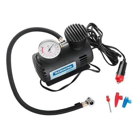 Mini Compressor De Ar Portatil Tramontina Frequência 0 Mhz Preto 12v
