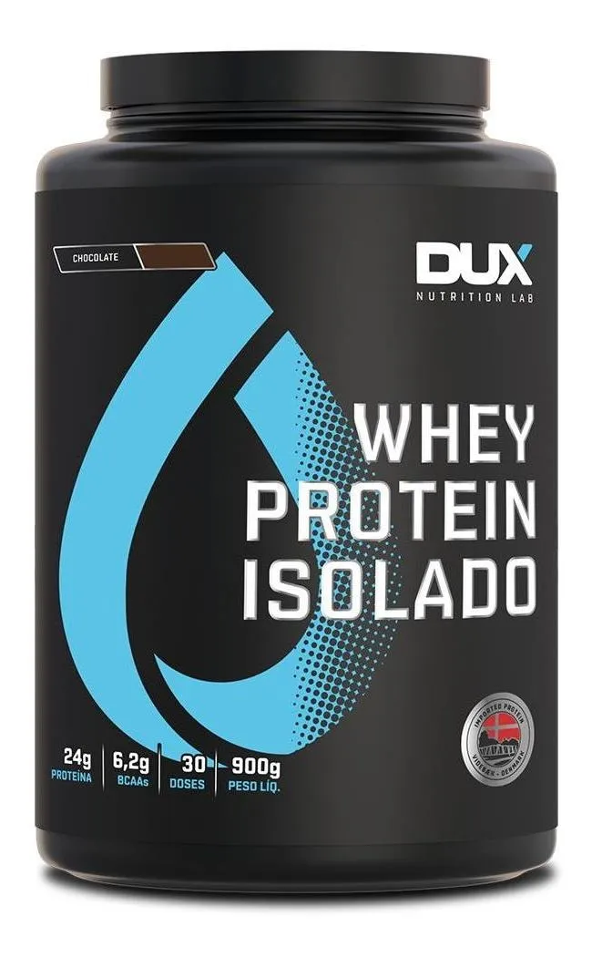 Whey Protein Isolado Dux Nutrition - Pote 900g Sabor Morango