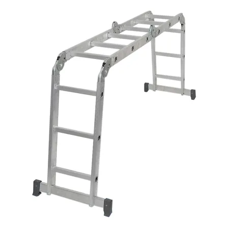 Escada Articulada 4x3 Alumínio 3,40m 12 Degraus Reisam Prateado
