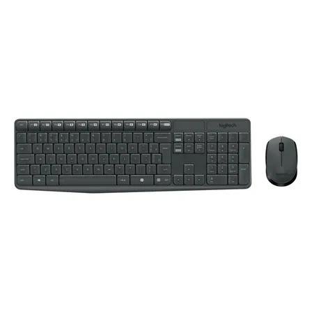 Kit De Teclado E Mouse Sem Fio Logitech Mk235 Teclado Grafite E Mouse Preto