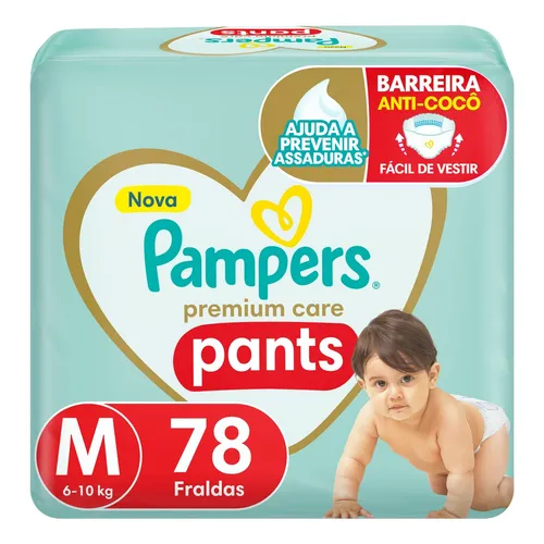 Fralda Pampers Premium Care Pants Tamanho M 78 unidades