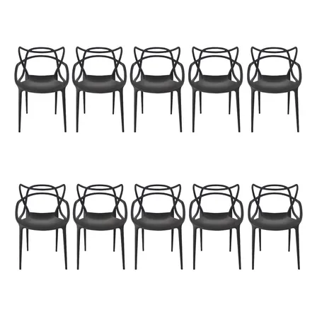 Cadeira de jantar Top Chairs Allegra estrutura de cor preto y assento negro x 10 unidades