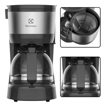 Cafeteira Elétrica 15 Xícaras Efficient Com Filtro Permanente Removível (ecm10) Electrolux Preto 127v