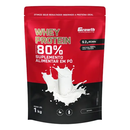 Whey Protein Concentrado 1kg Growth Supplements - Natural