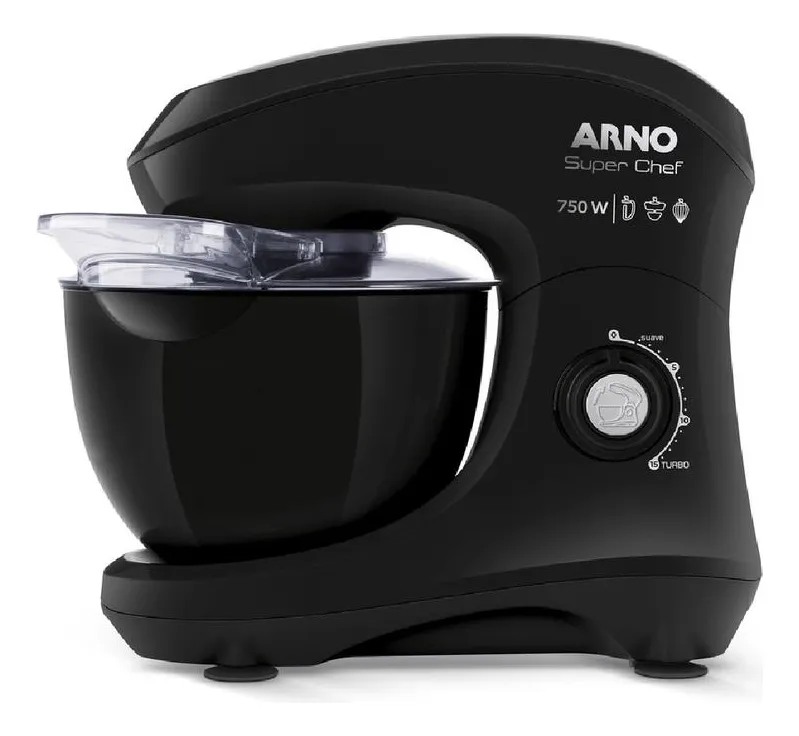 Batedeira Planetária Arno Super Chef 750w 5l Preta Km01
