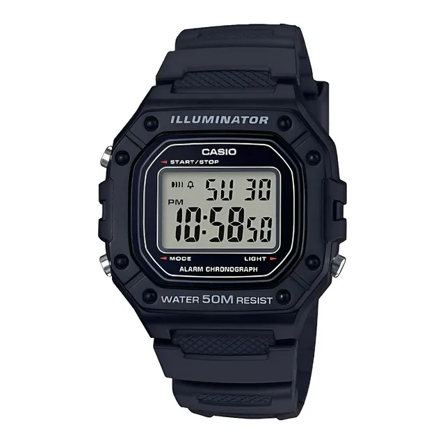 Relógio De Pulso Casio Youth W-218h-1av Preto Cinza/preto