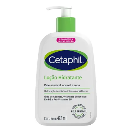 Cetaphil Loção Hidratante Corporal E Facial 473ml | Pele Sensível, Normal A Seca | Hidratação 48h | Niacinamida E Pantenol (pró-vitamina B5) Neutra