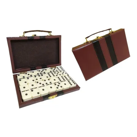 Dominó Profissional De Osso Maleta Luxo Com 28 Peças