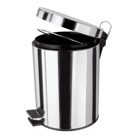 Lixeira Inox 5l Pedal Sem Contato Higiênico, Prático, Para Cozinha Ou Banheiro Cinza