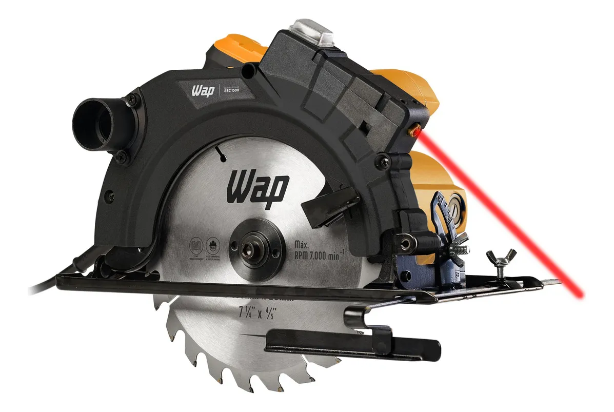 Serra Circular Elétrica WAP ESC 1500 com Guia Laser e 1500W de Potência