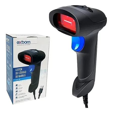 Leitor De Código De Barra Com Fio HW Exbom Lcb-150 Resolução 4m Cor Preto Tipo de conector do cabo USB
