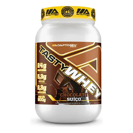 Suplemento Tasty Whey 3w Gourmet Whey Protein Adaptogen Science Pote 900g Sabor Chocolate Suiço