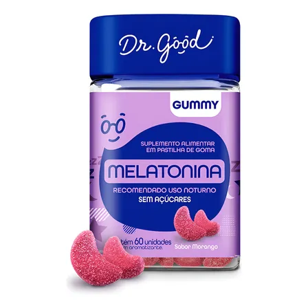 Melatonina Em Gomas Sabor Morango 60 Gomas - Fini Dr Good 0.21mg