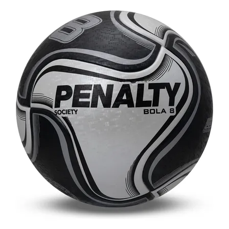 Bola De Futebol Society 8 X Penalty Preto E Branco