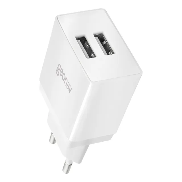 Carregador De Parede 2 X Usb 2,1a Branco - Geonav