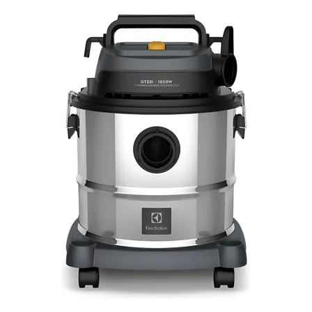 Aspirador Pó e Água Electrolux função Sopro Compacto Líquidos Químicos Inox 1800W 20L total 15L útil protetor térmico GT20i